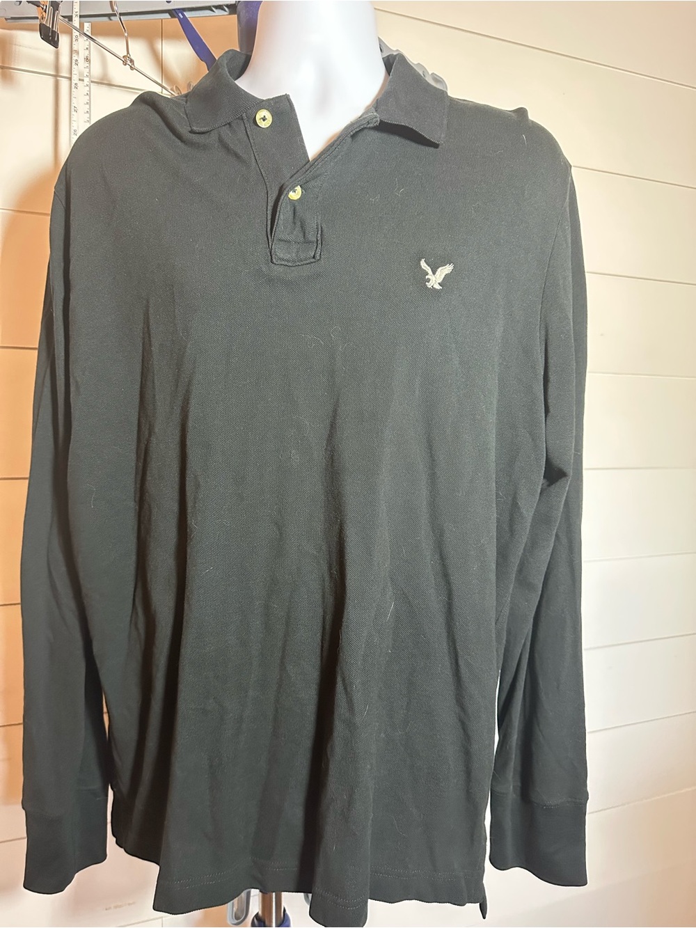 #193 Men's Long-Sleeve Polo Shirt - Black